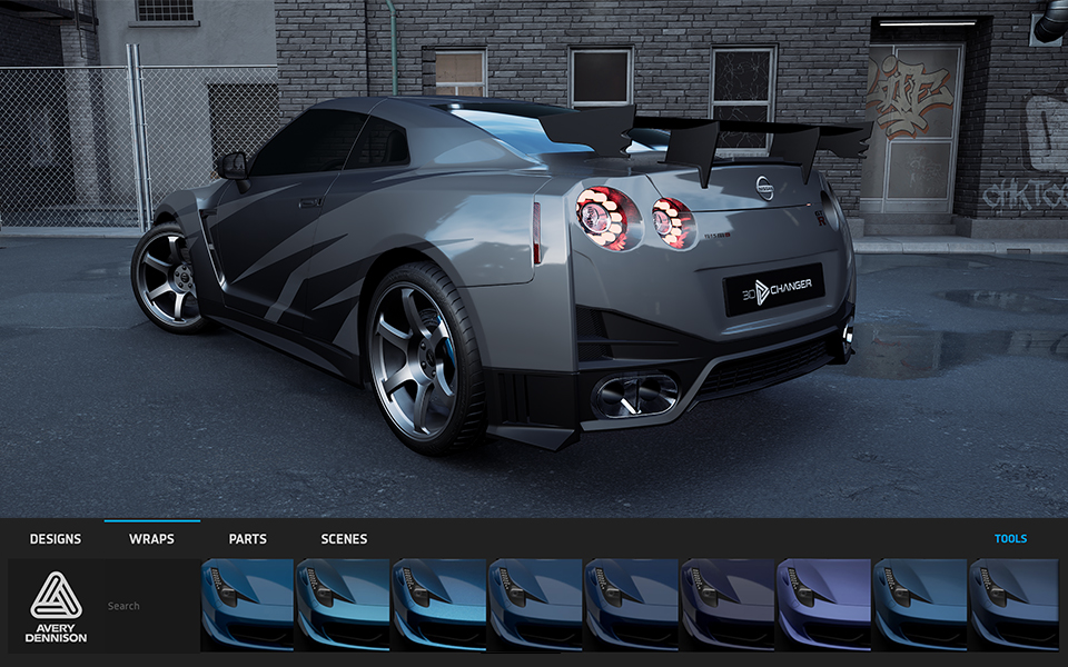 3D Changer car wrap configurator Virtual Reality / Configurators